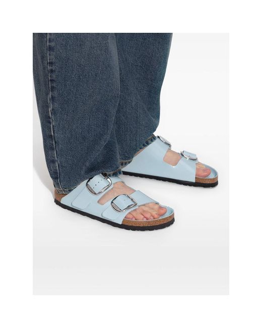 Birkenstock Blue Arizona Big Buckle High Shine Shoes