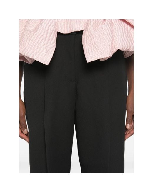 Stine Goya Black Pressed-Crease Buttoned-Cuff Trousers