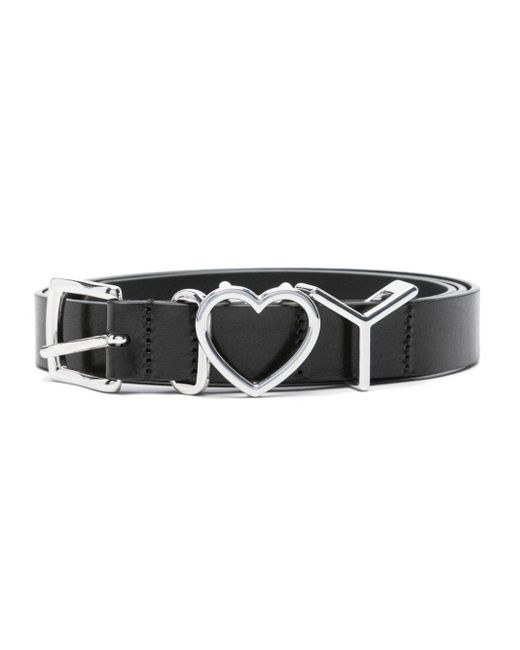 Y. Project Y Heart Belt Black In Leather