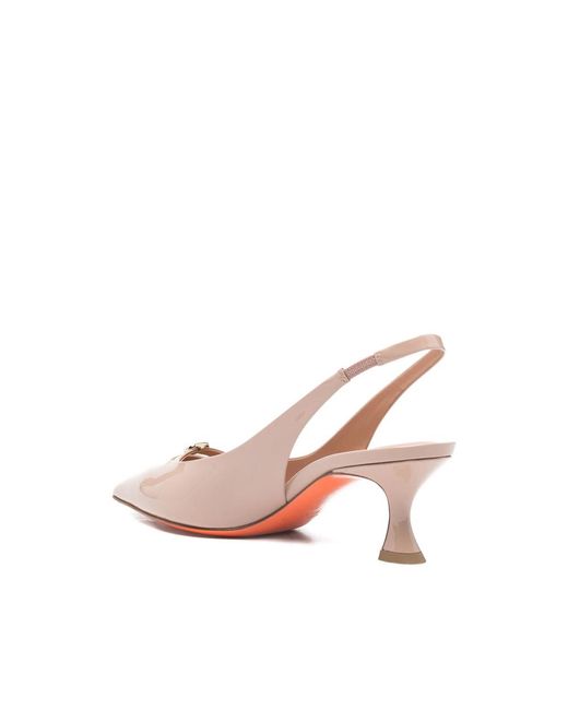 Santoni Pink Point Toe Slingback Shoes