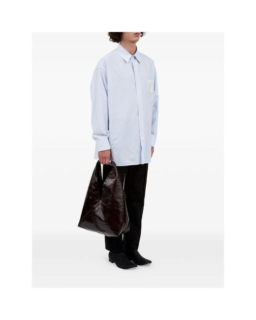 MM6 by Maison Margiela Brown Japanese Calf Leather Tote Bag