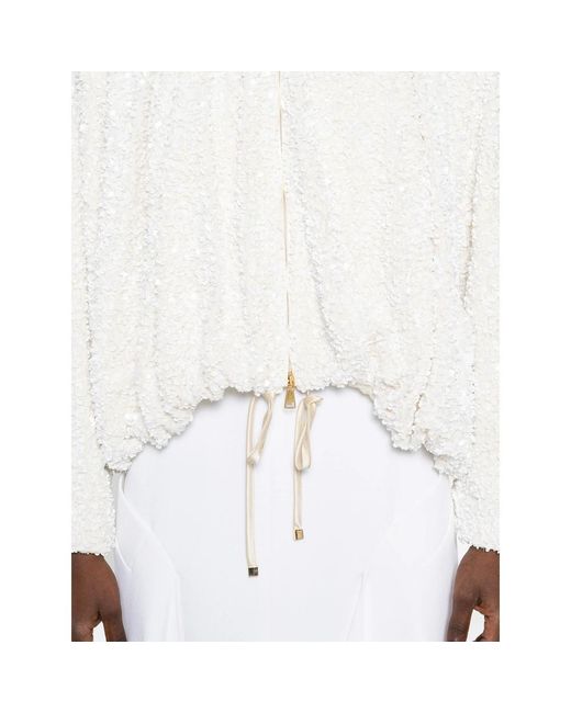 Vivetta White Sequin Zip Jacket