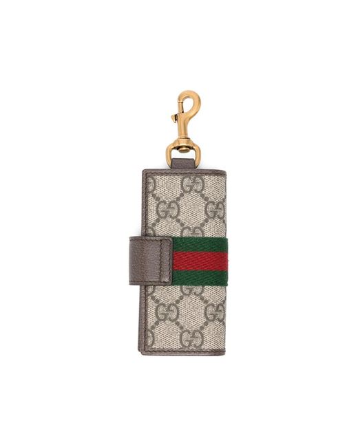 Gucci Metallic Ophidia Logo Stripe Keyring for men