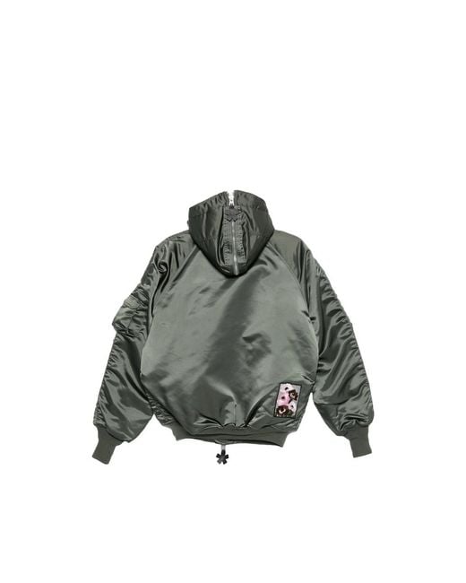 Alpha Industries Gray Cecilie Bahnsen N-2B Front-Appliqué Hooded Jacket