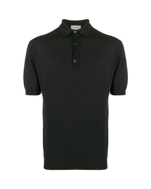 John Smedley Black Adrian Polo Shirts for men