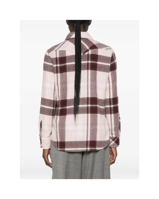Kujten Purple Lumber Check-Pattern Button-Down Shirt