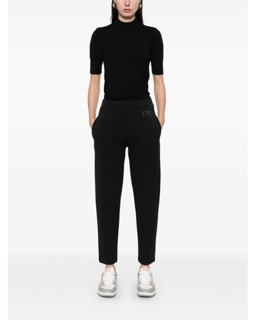 Calvin Klein Black Satin Ck Tailored Sweatpant