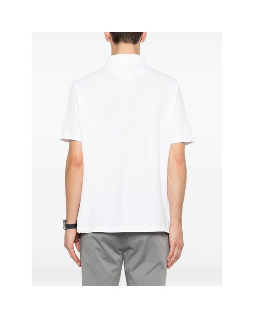 Isaia White Polo Shirts for men