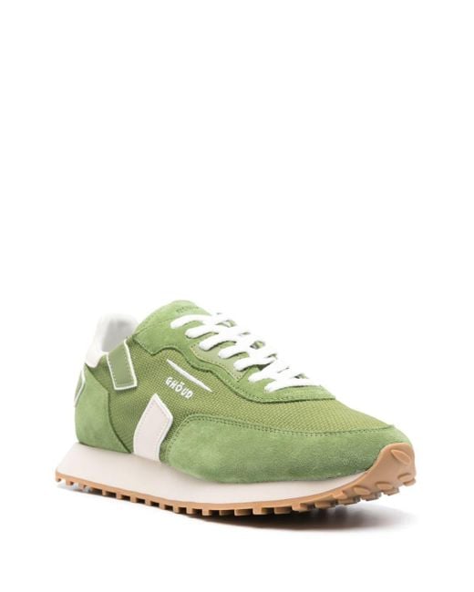 GHOUD VENICE Green Rolm Suede Sneakers for men