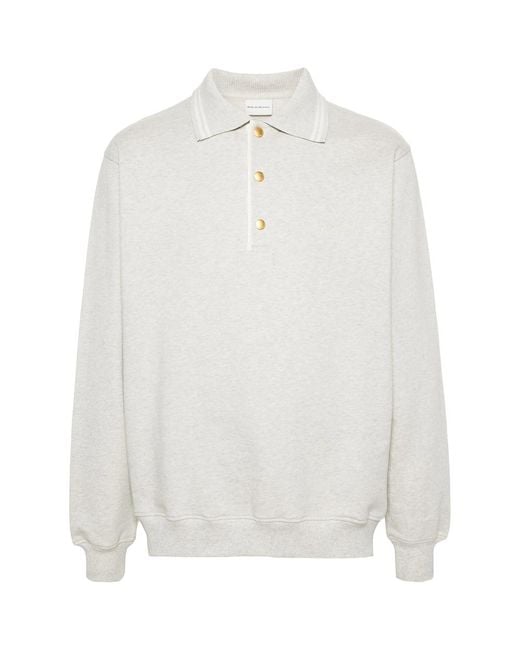Drole de Monsieur White Embroidered-Logo Cotton Jumper for men