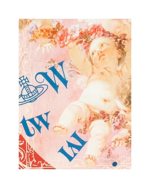 Vivienne Westwood Pink Cherubs-Print Scarf