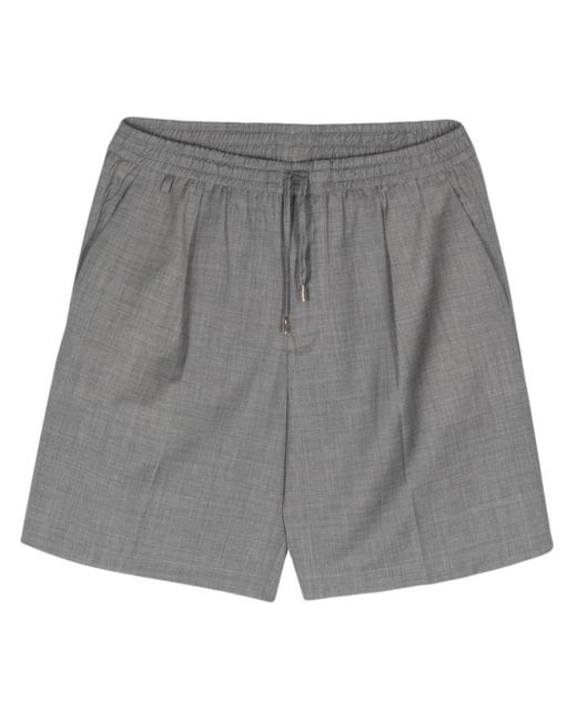 Briglia 1949 Gray Pleated Wool Bermuda Shorts for men