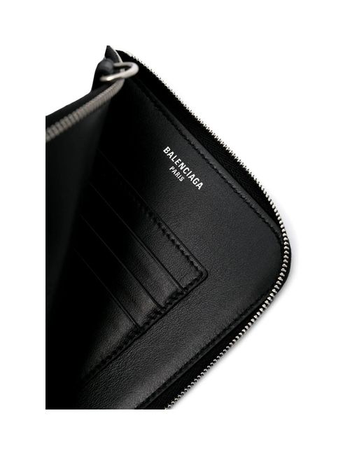 Balenciaga Blue Semi Matte Leather Passport Phone Holder Accessories for men