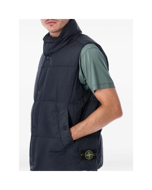 Stone Island Blue Quilted Padded Gilet for men