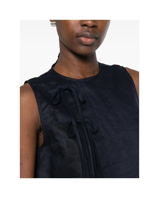 Bondi Born Blue Tie Detail Sleeveless Top