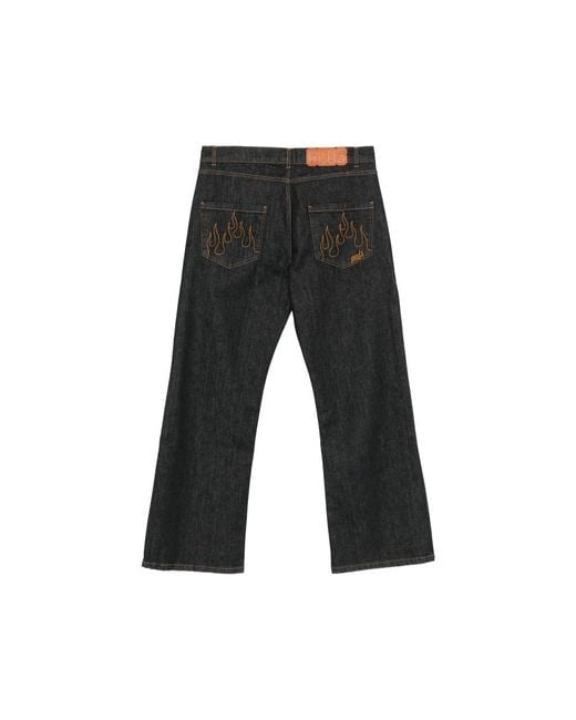 Gcds Black Topstitch Jeans for men