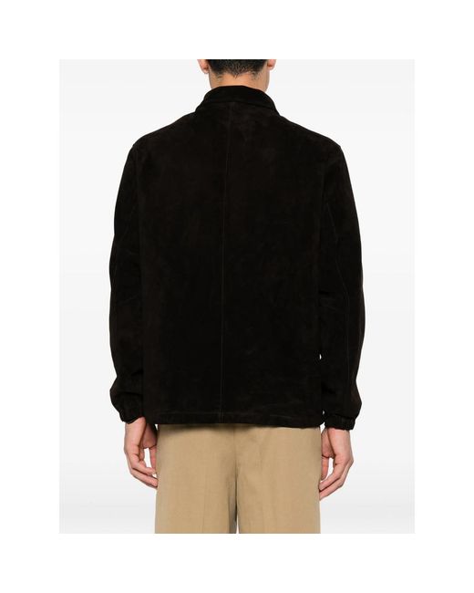 Giorgio Brato Black Suede Long-Sleeves Jacket for men