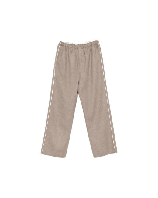 Carven Gray Side-Stripe Wide-Leg Trousers