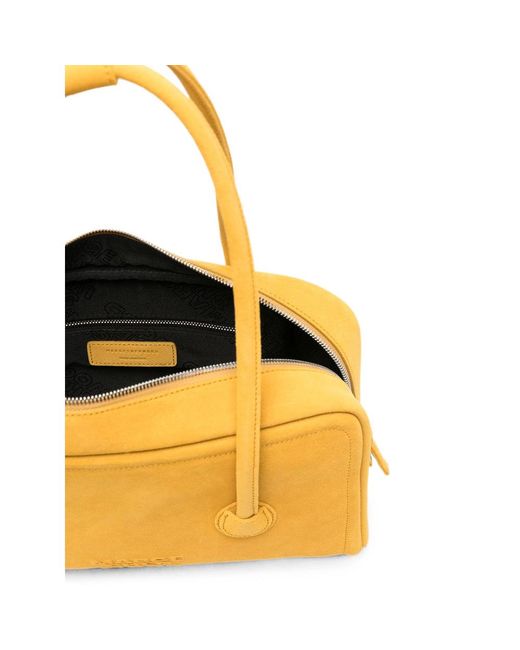 MARGE SHERWOOD Yellow Logo-Debossed Leather Tote Bag
