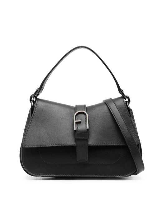 Furla Black Mini Flow Leather Shoulder Bag