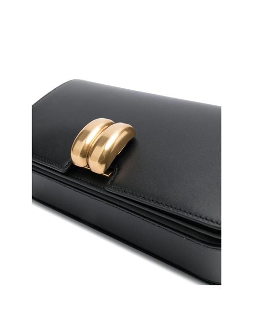 By Malene Birger Black Noval Leather Crossbody Bag