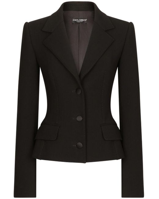 Dolce & Gabbana Black Wool Single-breasted Blazer Jacket