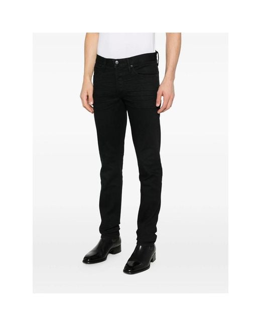 Tom Ford Black Logo-Patch Jeans for men