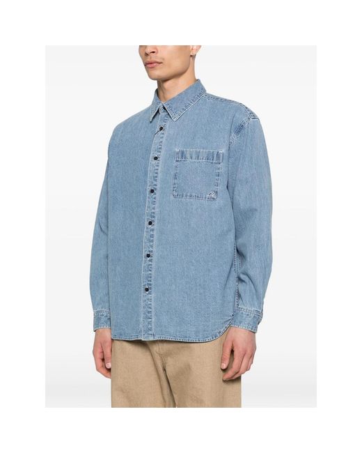 DUNST Blue Pocket Button-Up Shirt for men