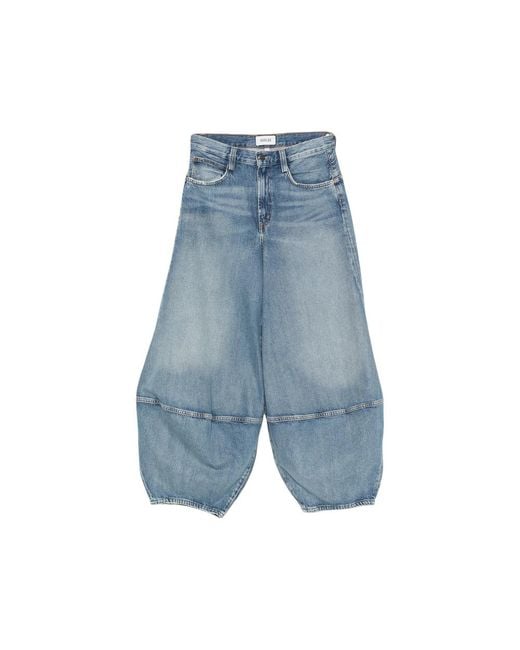 Agolde Blue Seam-Detail Barrel-Leg Jeans