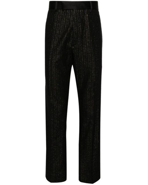 Amiri Black Pinstripe Tailored Trousers for men