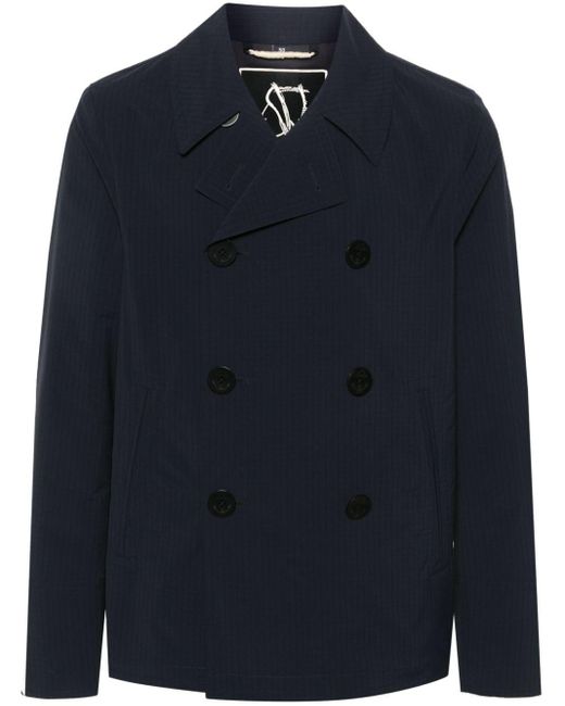 Sealup Blue Ripstock Double-Breasted Blazer for men