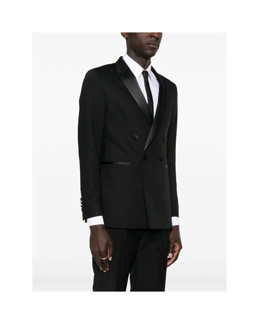 Eraldo Black Double-Breasted Blazer for men