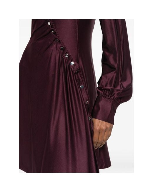 Rabanne Purple Snap-Button Mini Dress