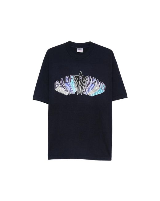 Badfriend Blue Graphic-Print T-Shirt for men