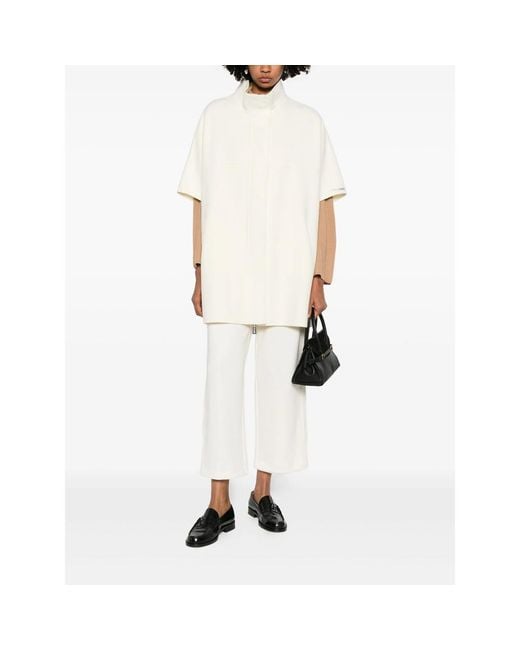 GLOX White High-Neck Panelled Jacket