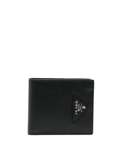 Prada Black Leather Bifold Wallet for men