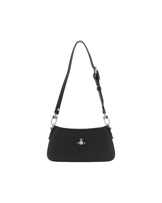 Vivienne Westwood Black Tasha Logo-Detail Shoulder Bag