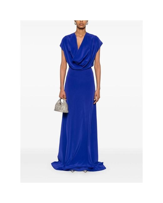 Stephane Rolland Blue Crepe Gown