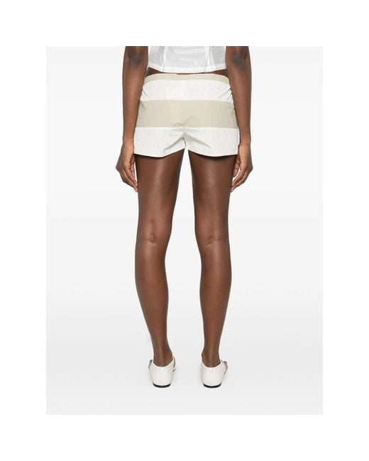 Paloma Wool Natural Zurriola Rhinestone-Embellished Shorts