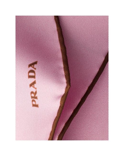 Prada Purple Printed Twill Scarf