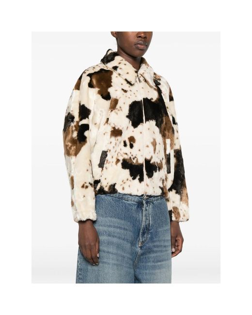 VALENTINI 1972 Multicolor Cow-Print Faux-Fur Jacket