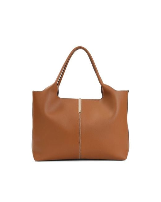 Tod's Brown Medium-Small Leather Tote Bag