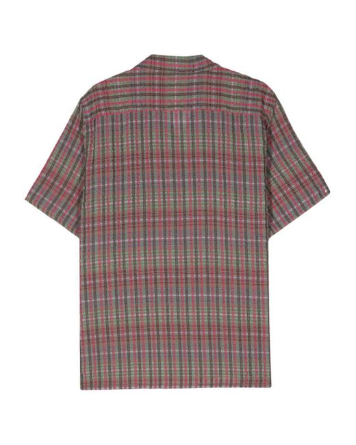 Needles Green Check-Pattern Seersucker Shirt for men