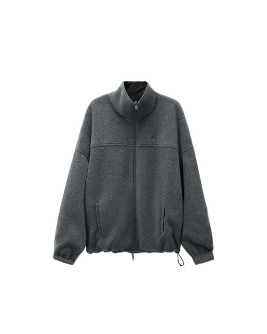 Alexander Wang Gray Reversible Funnel-Neck Track Jacket