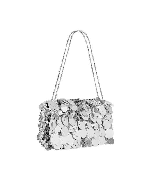 Rabanne White Sequin-Embellished Clutch Bag