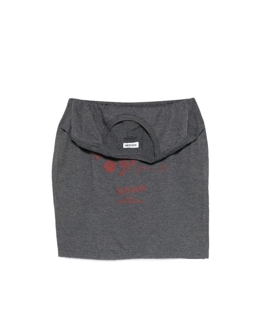 Facon Jacmin Gray Elasticated-Waistband Mini Skirt