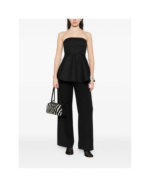 Gestuz Black Pocket Wide Trousers