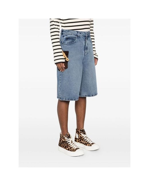 Charles Jeffrey Blue Patch-Pocket Shorts for men