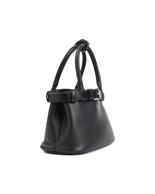 Prada Black Small Buckle-Detail Leather Shoulder Bag