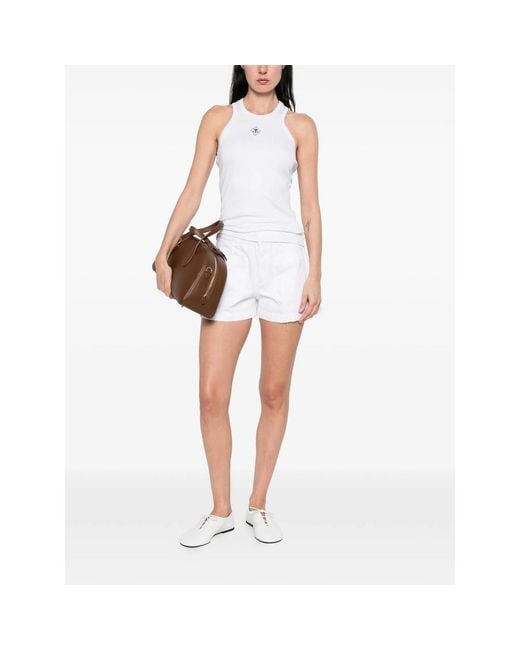 Seafarer White Logo Print Top